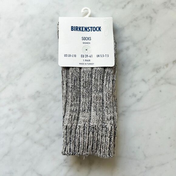 Birkenstock Cotton Twist Socks 1 Pair Light Gray - Women's Size US 8-10/EU 39-41 - Picture 1 of 6
